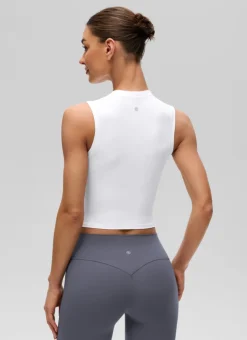 Softembrace Crop High Neck Sleeveless Tank
