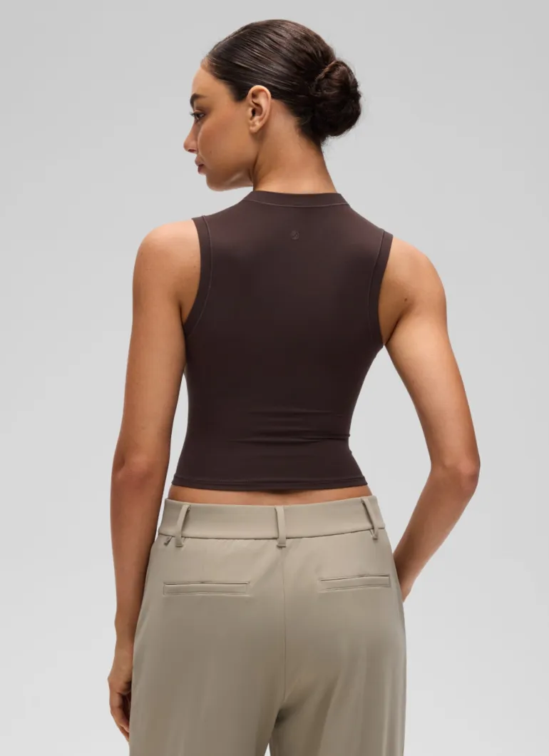 Softembrace Crop High Neck Sleeveless Tank