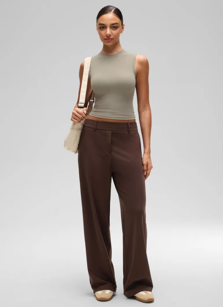 Softembrace Crop High Neck Sleeveless Tank
