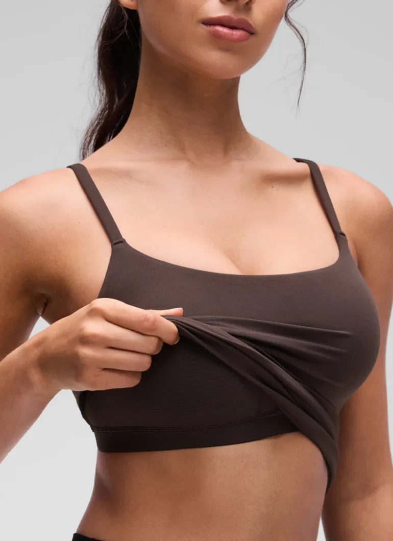 Softretch U Back Waist Length Built in Bra Tank