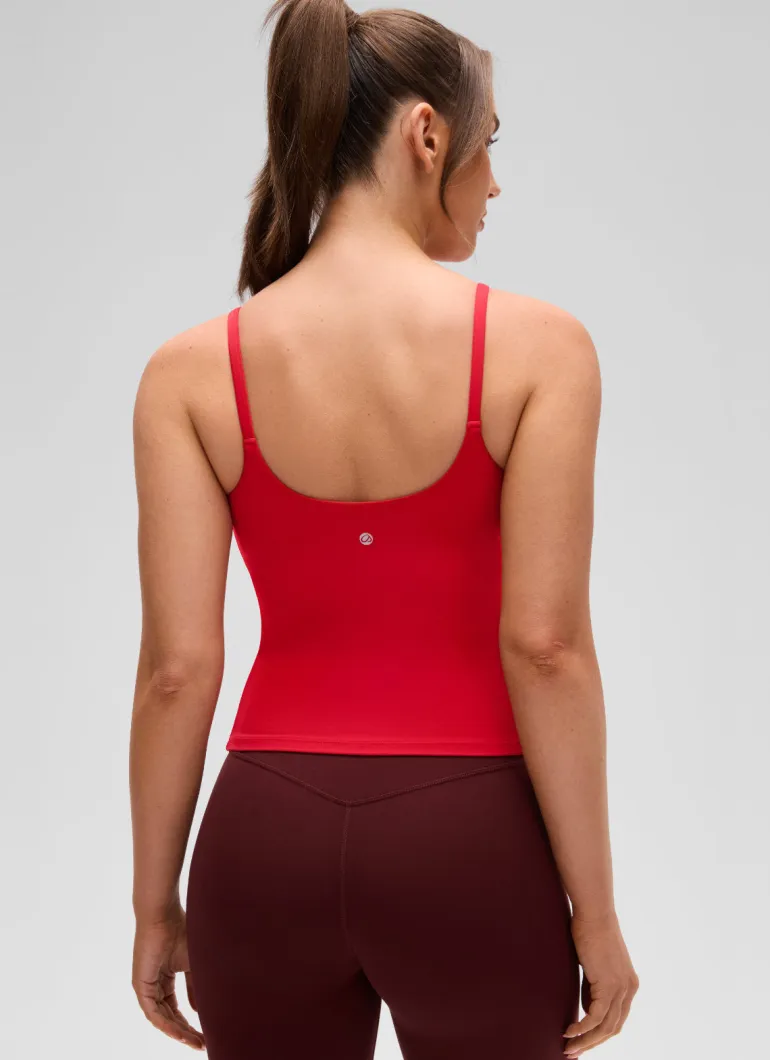 Softretch U Back Waist Length Built in Bra Tank