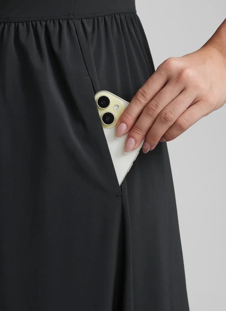 Square Neck Sleeveless Pocket Dress