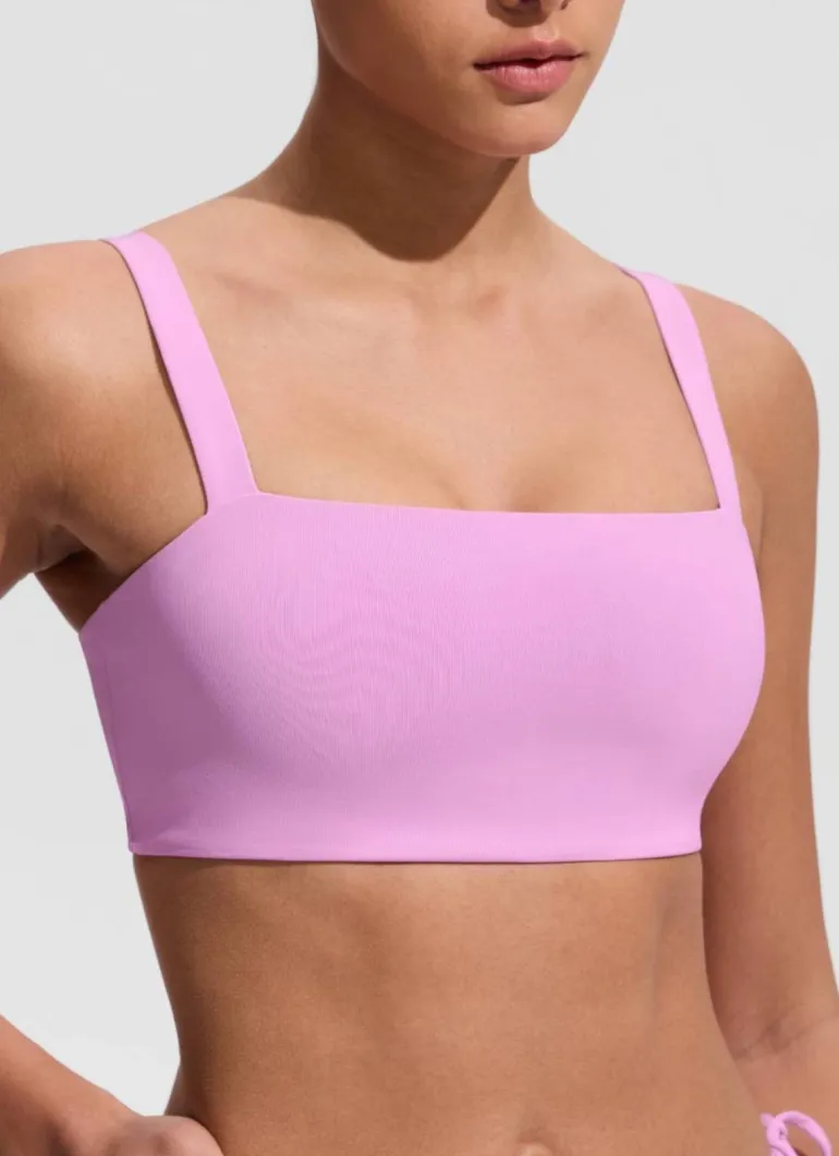 Square Neck Wide Flat Straps Bikini Top