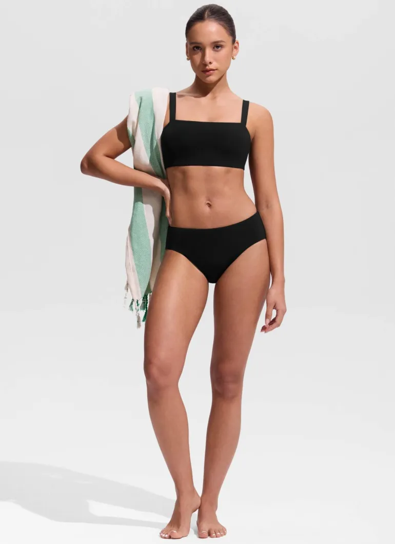 Square Neck Wide Flat Straps Bikini Top