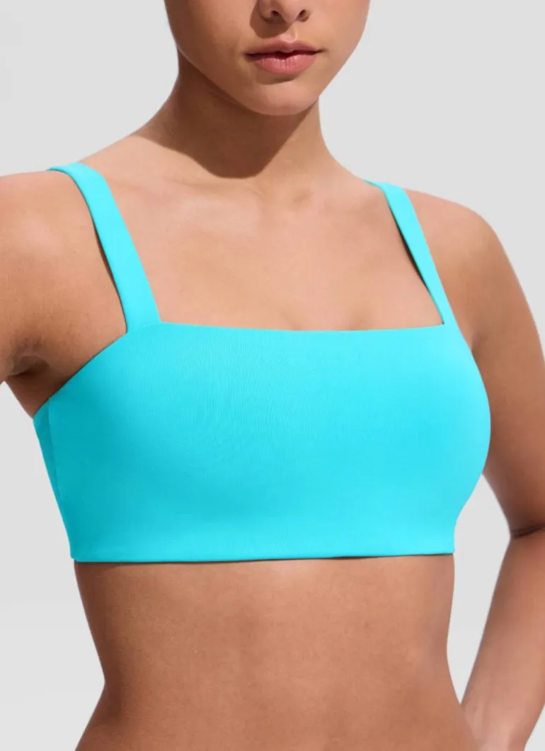 Square Neck Wide Flat Straps Bikini Top