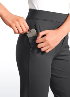 Stretch Flared Pants with Zip Pockets 31