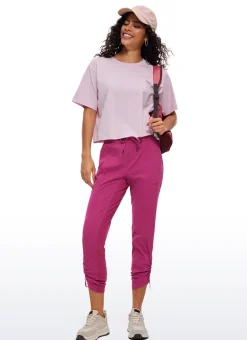 Striped Cinched Leg Pocket Pant 27''