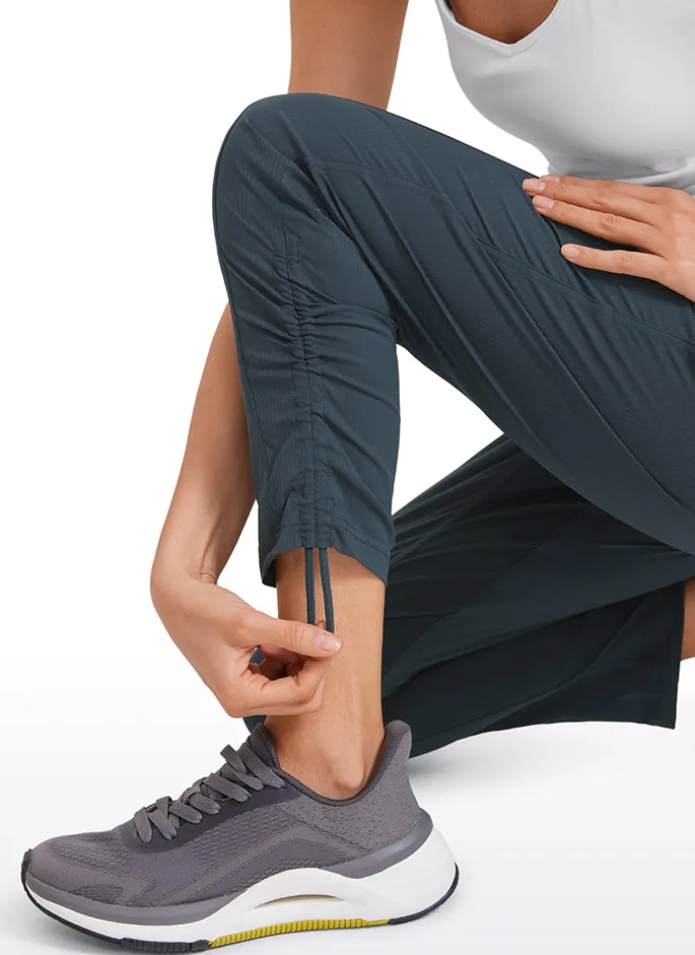 Striped Cinched Leg Pocket Pant 27''