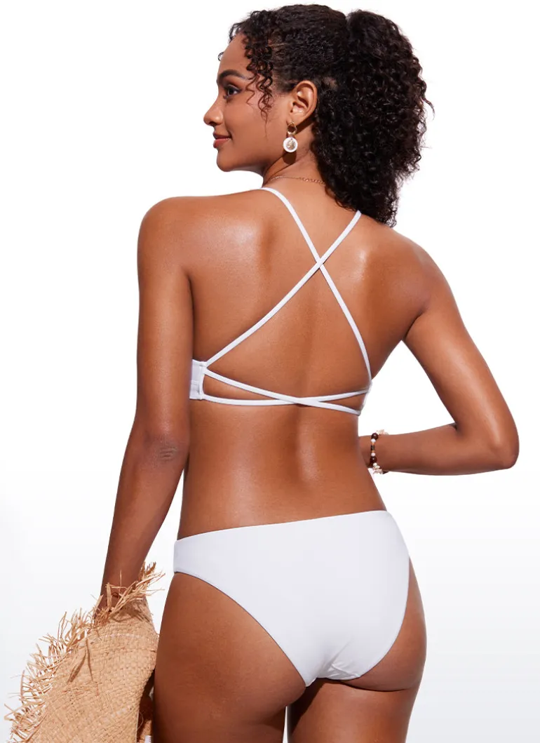 Sunshine Criss Cross Back V Neck Bikini Top