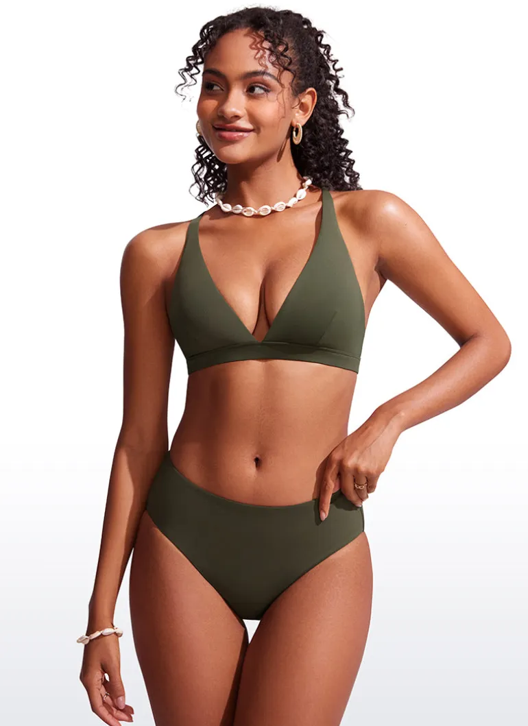 Sunshine Criss Cross Back V Neck Bikini Top