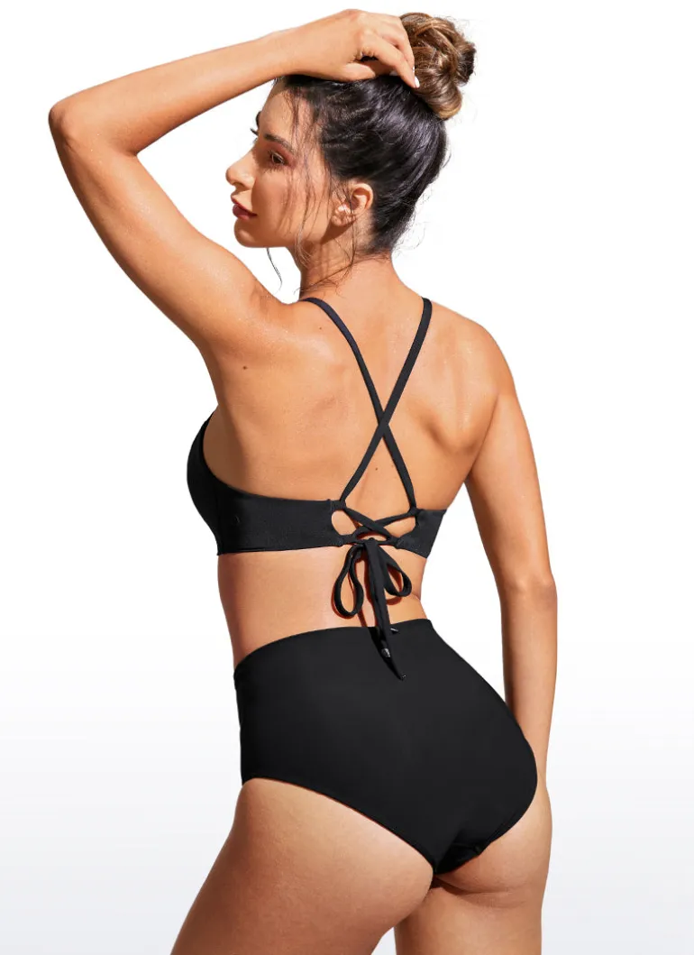 Sunshine Lace Up Strappy Bikini Top