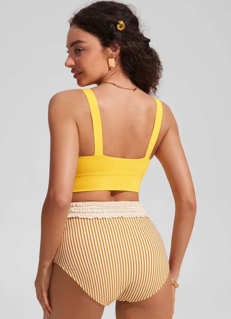 Supportive Modest Wide Straps Bikini Top