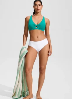Twist Front Cut Out Cross Back Bikini Top