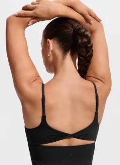 U Neck Twist Back Tankini Top