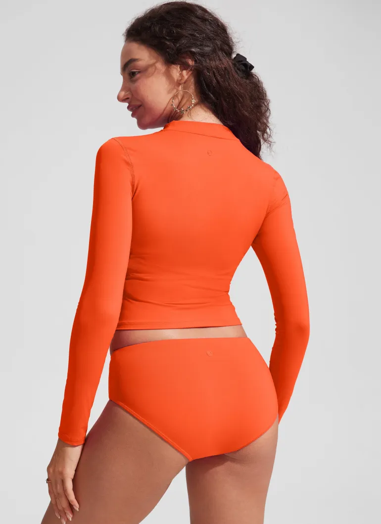 UPF 50+ Cropped Rashguard Swimsuit Top