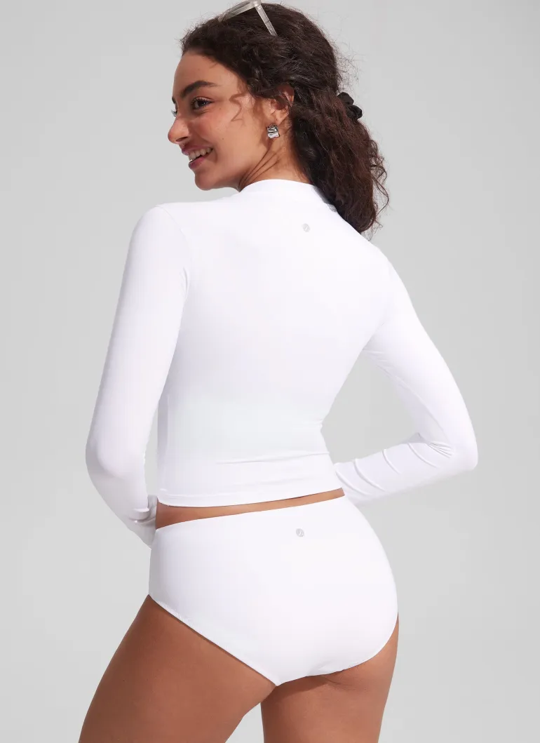 UPF 50+ Cropped Rashguard Swimsuit Top