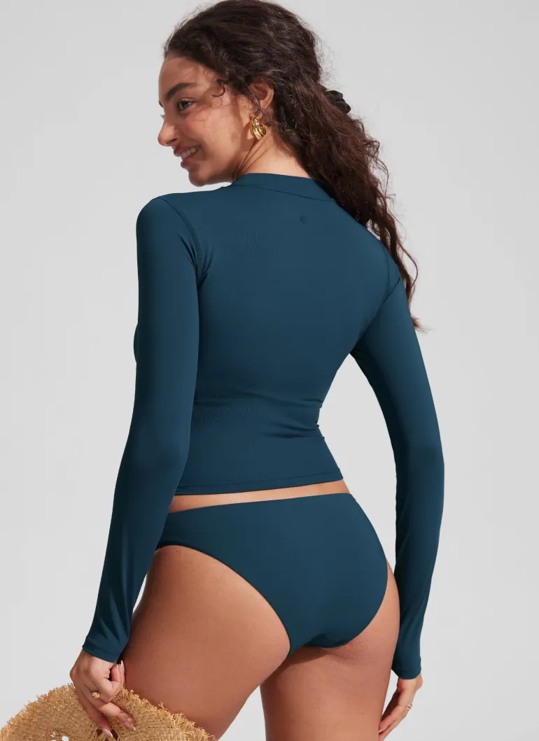 UPF 50+ Cropped Rashguard Swimsuit Top