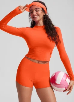 UPF 50+ Cropped Rashguard Swimsuit Top