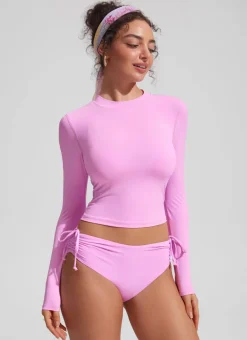 UPF 50+ Cropped Rashguard Swimsuit Top