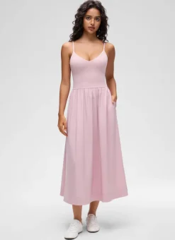 V Neck Flowy Tank Maxi Dress