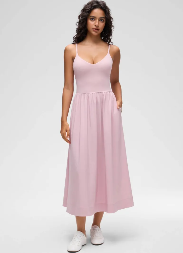 V Neck Flowy Tank Maxi Dress