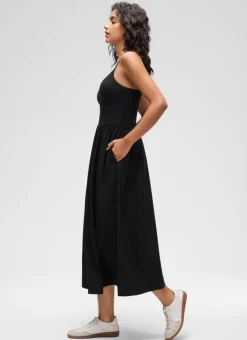 V Neck Flowy Tank Maxi Dress