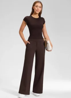 Wide Leg Faux Fly Pocket Pant 30