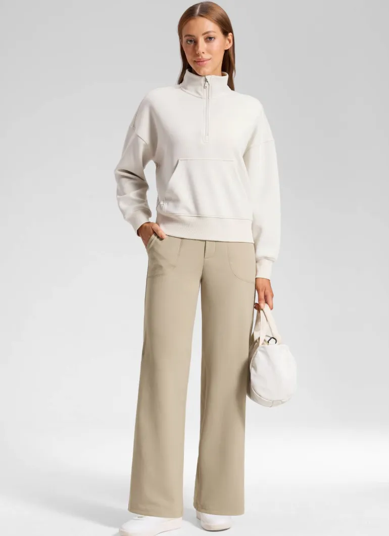 Wide Leg Faux Fly Pocket Pant 30"