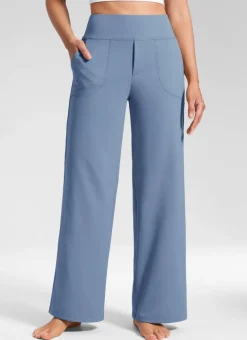 Wide Leg Faux Fly Pocket Pant 30