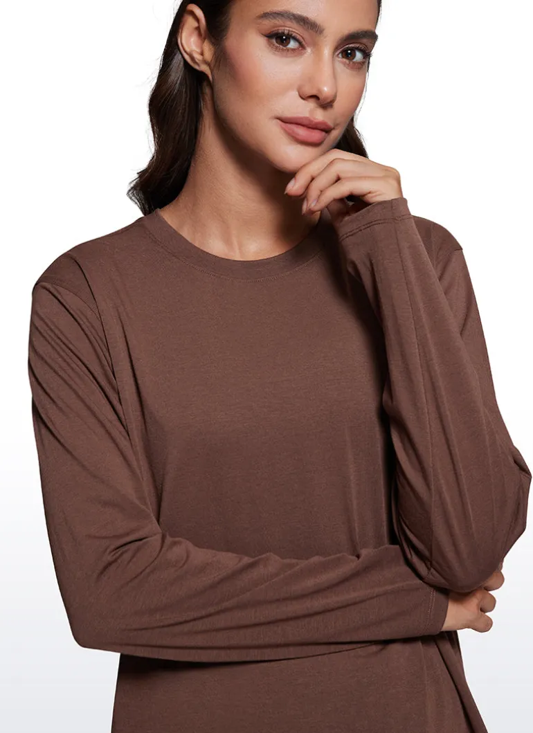 Workout Hip Length Crewneck Long Sleeve