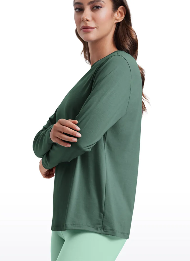 Workout Hip Length Crewneck Long Sleeve