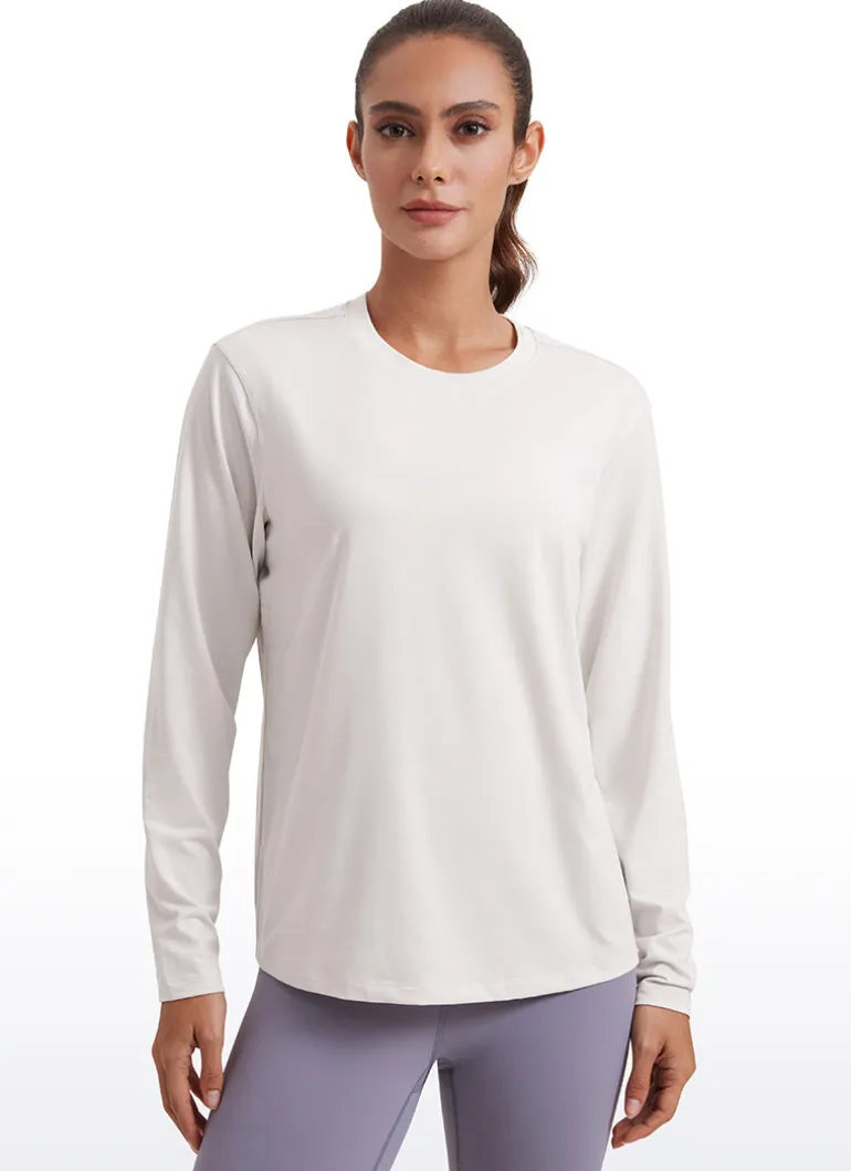Workout Hip Length Crewneck Long Sleeve